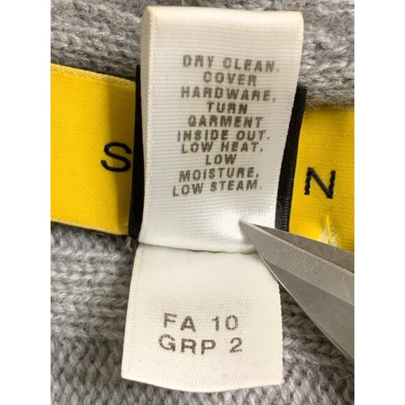 St John Cashmere Gray Rib Open-Front Cardigan Sweater Pockets Size S/M P 7463 - Picture 8 of 8